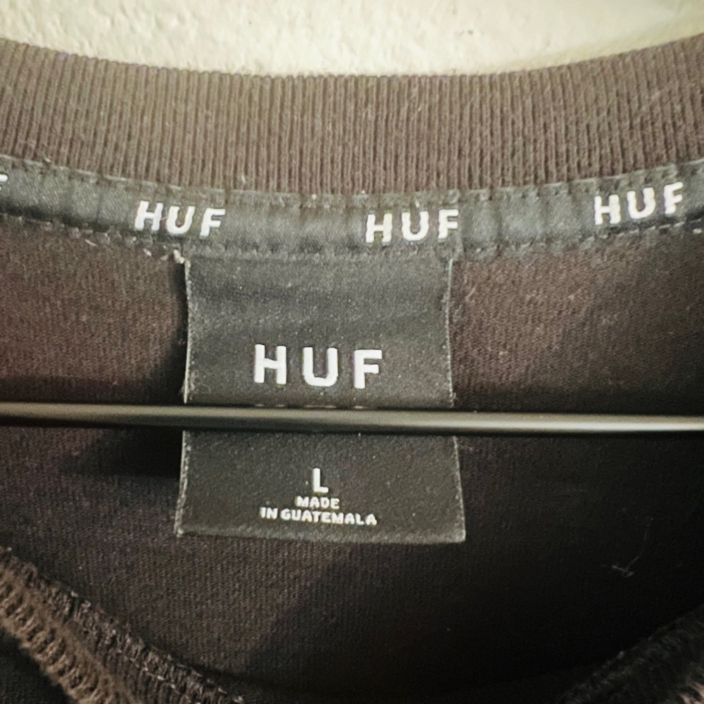 HUF Men's Black/Pink/Blue Long Sleeve Sweater Size Large - Picture 6 of 6